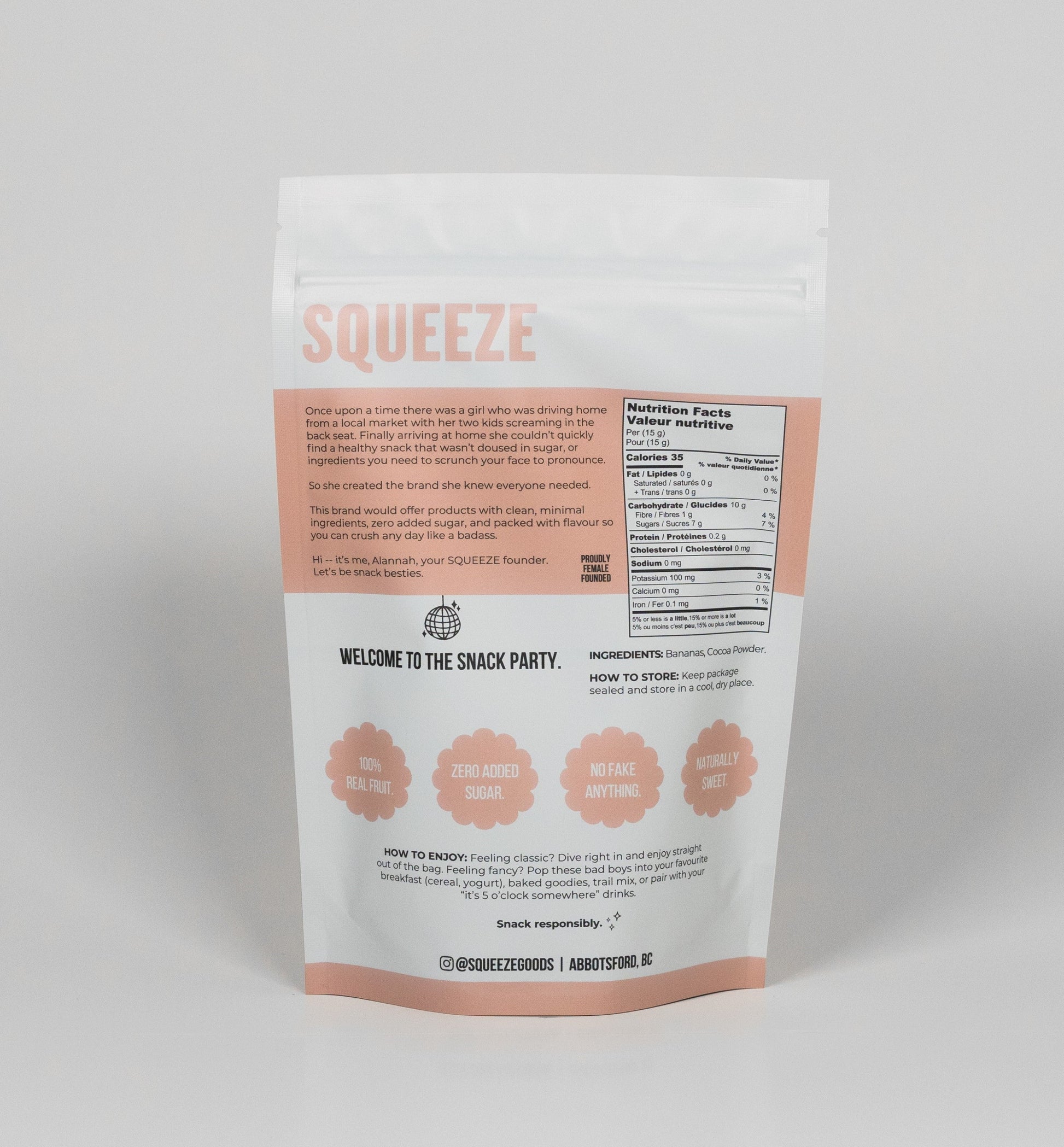 Squeeze freeze-dried fruit bananas canada abbotsford