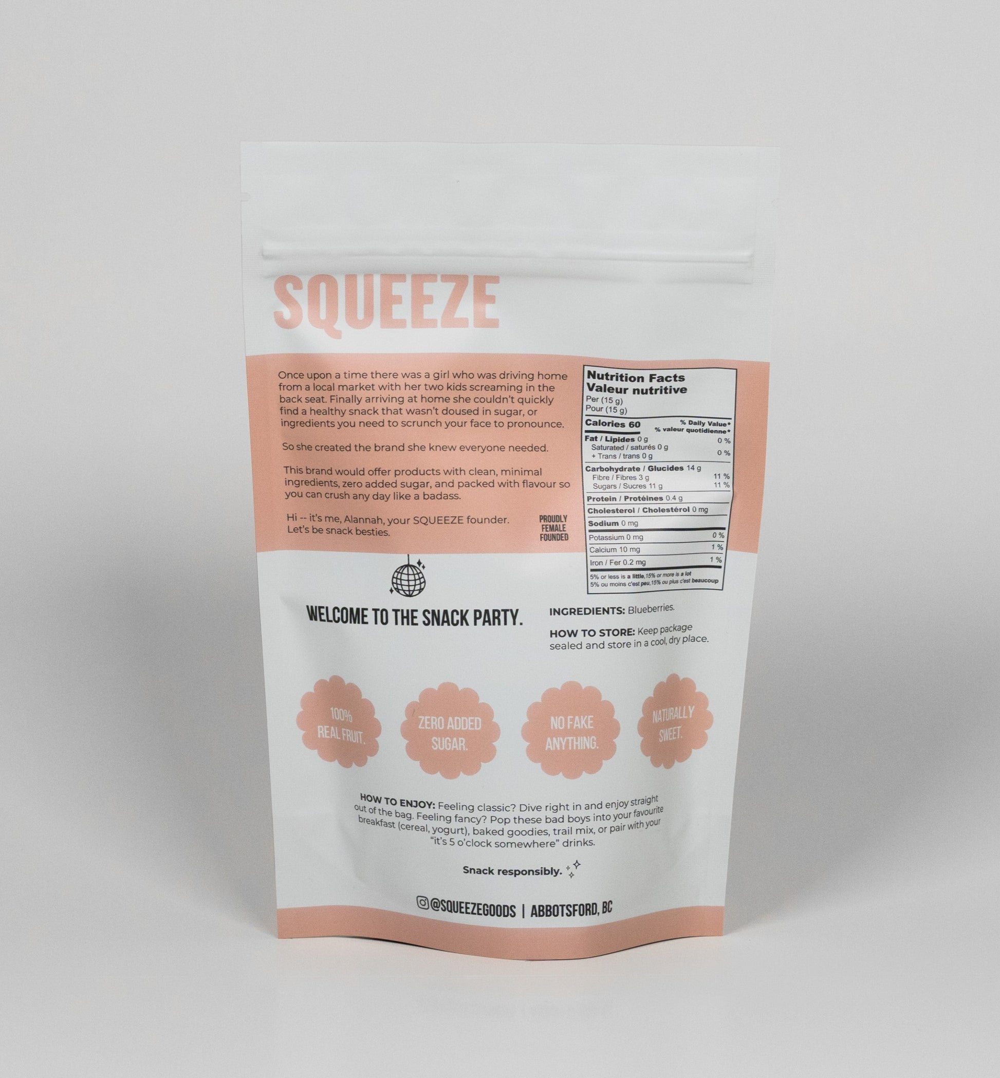 Squeeze freeze-dried fruit blueberries canada abbotsford