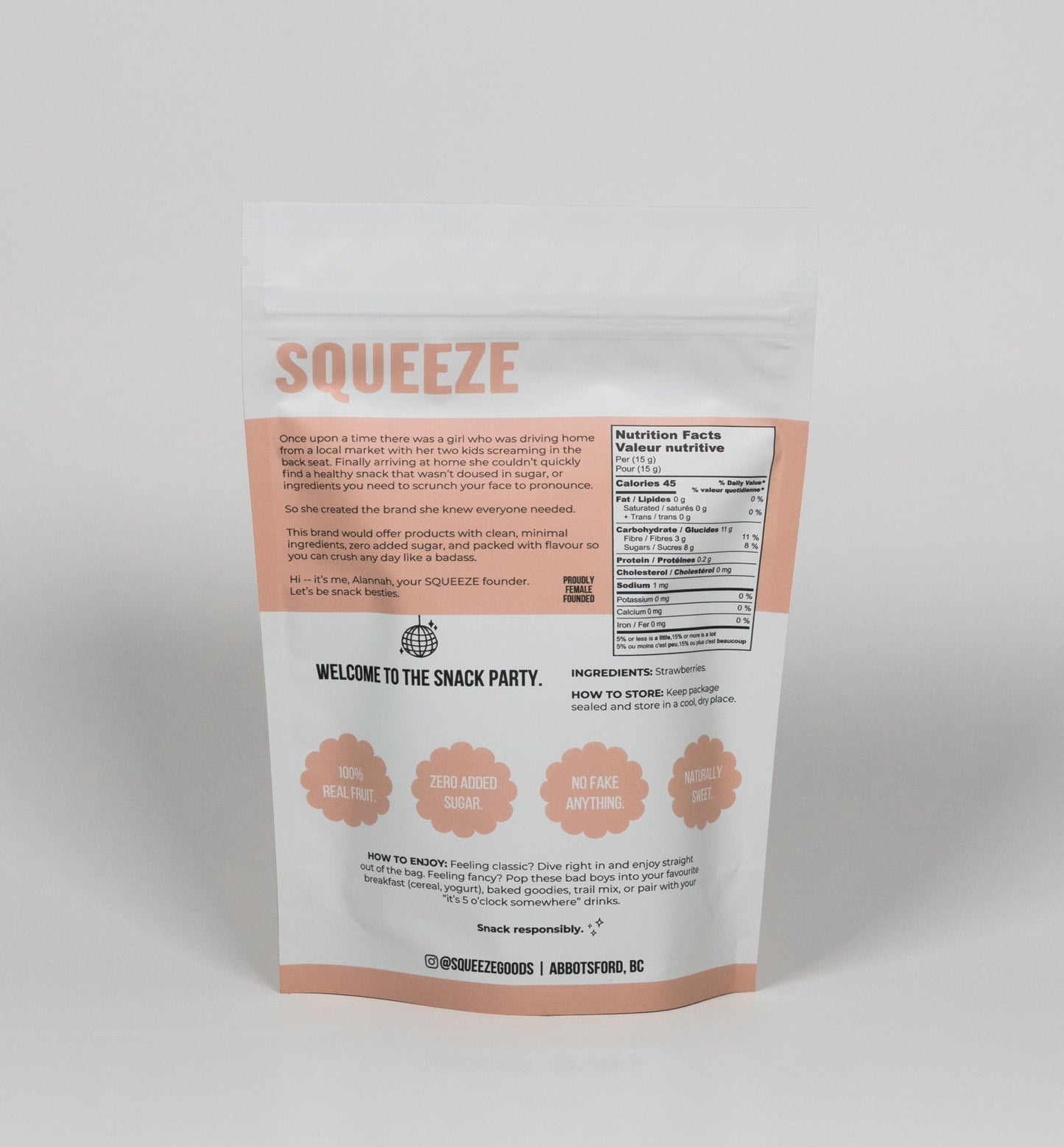 Squeeze freeze-dried fruit strawberries canada abbotsford